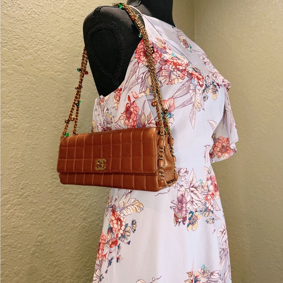 Chanel Chocolate Bar Beaded Chain Flap Bag - Picture 14 of 14